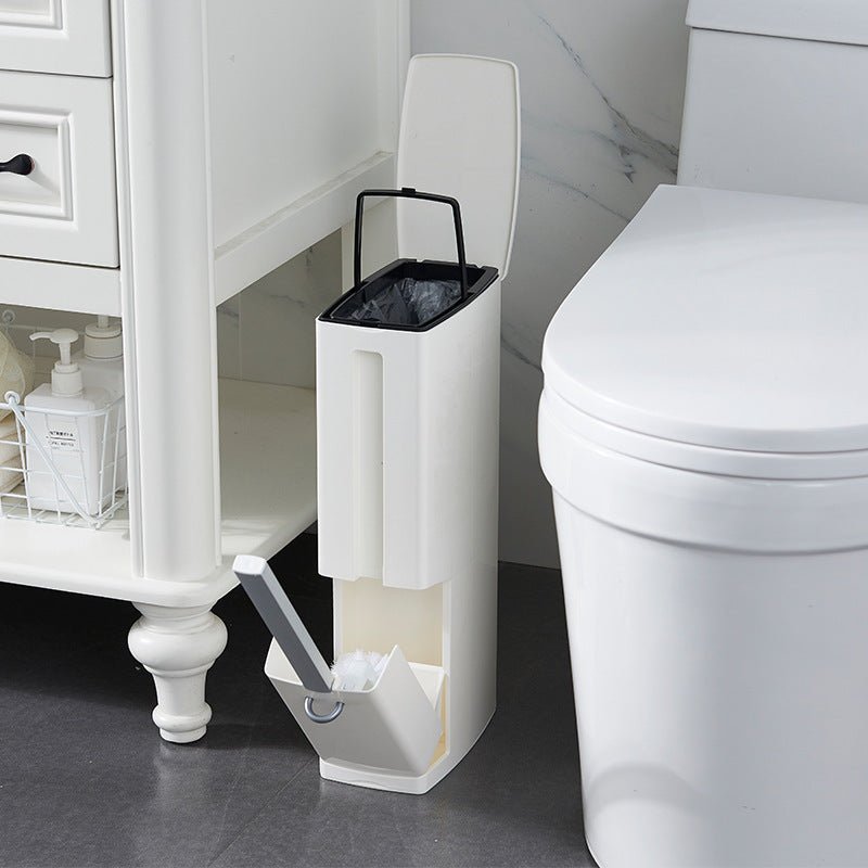 Set creativo scopino e bidone spazzatura per bagno moderno