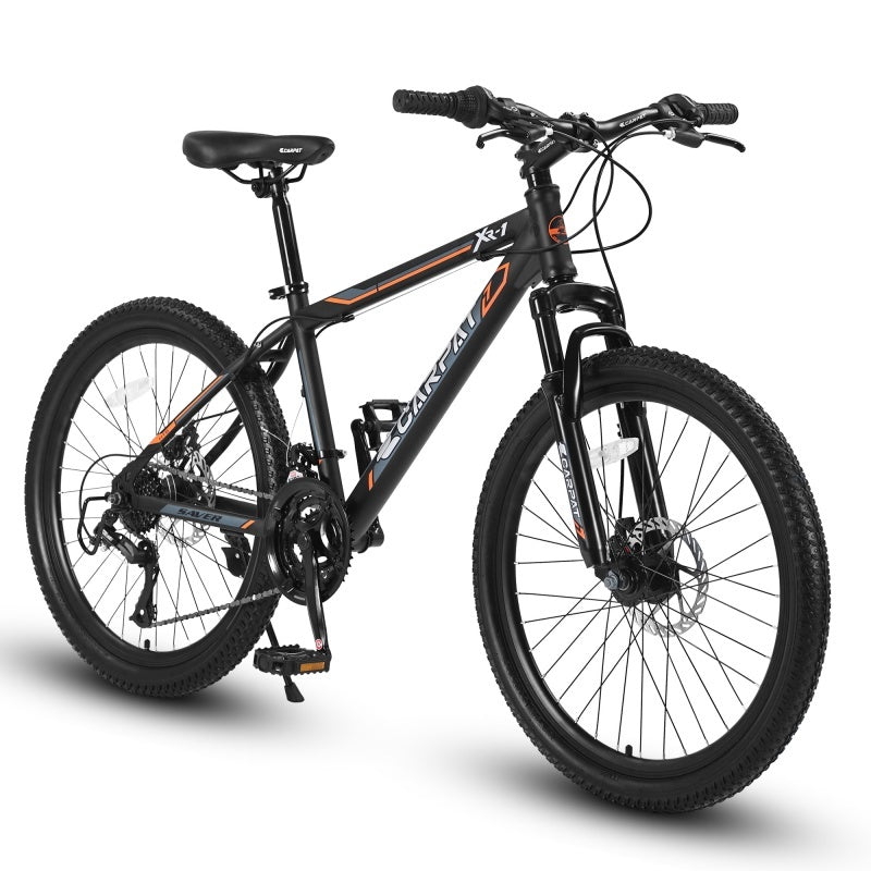 Mountain bike 24 pollici Shimano 21 velocità freni disco sospensione anteriore acciaio
