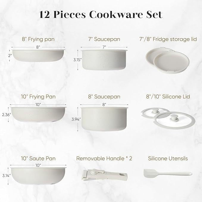 Pentole manico staccabile - Cucina salvaspazio elegante