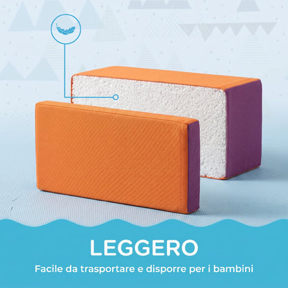 Set di 7 Costruzioni Morbide per Bambini da 1-3 Anni in Schiuma e Pelle PU, per Casa e Asilo, Multicolore