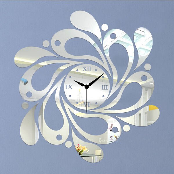 Orologio parete specchio - Design moderno soggiorno ufficio