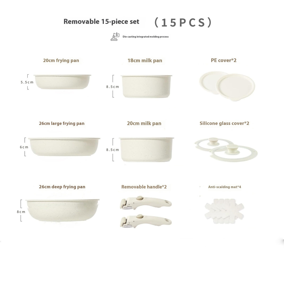 Set pentole innovative - Manico rimovibile pratico