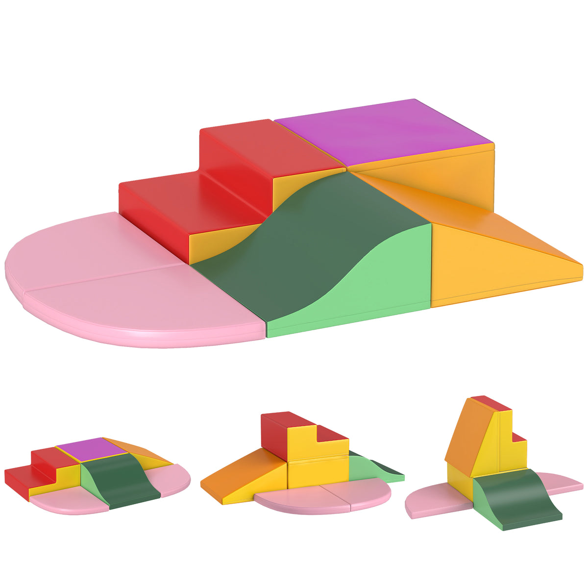 Set Costruzioni Morbide per Bambini 1-3 Anni da 6 Pezzi in PU ed EPE Multicolore