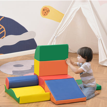 Set 7 Blocchi di Costruzioni Morbide per Bambini da 1-3 Anni per Casa e Scuola, Multicolore