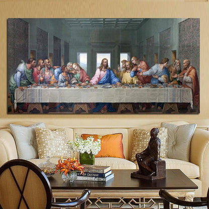 Leonardo da Vinci Ultima Cena - dettaglio nucleo tela storica