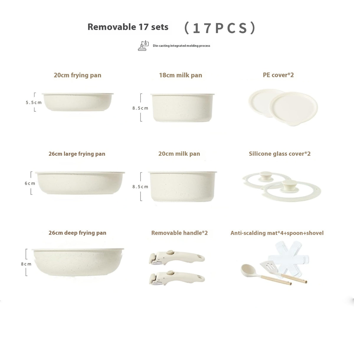 Cookware manico removibile - Set pentole casa premium
