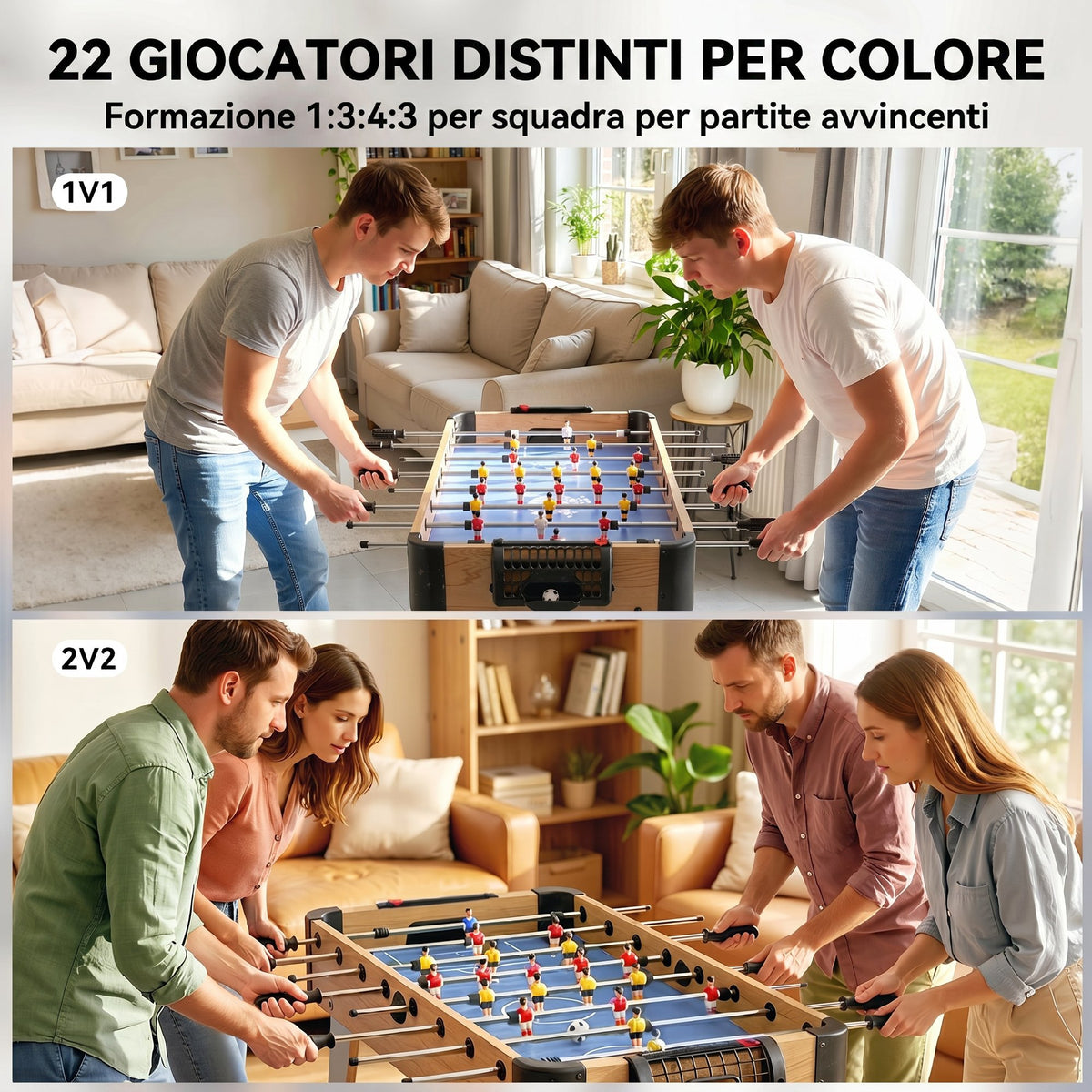 Calcio Balilla: Mini Tavolo da 89 cm, 2 Segnapunti Manuali, Viola