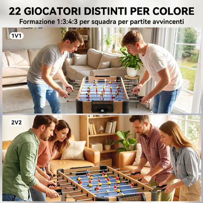 Calcio Balilla: Mini Tavolo da 89 cm, 2 Segnapunti Manuali, Viola